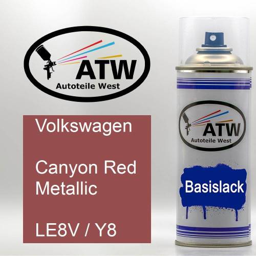 Volkswagen, Canyon Red Metallic, LE8V / Y8: 400ml Sprühdose, von ATW Autoteile West.